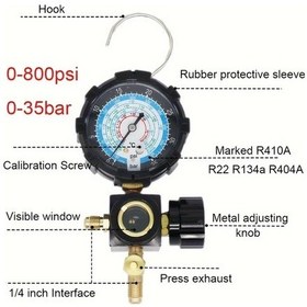 Resim Elmpaly Low Gauge R410a Soğutucu Manometre Seti Hvac 800psi 35bar İzole Metal 