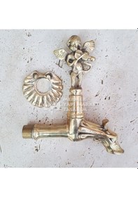 Resim Altın Kaplama Melek Figürlü Musluk - Ejderha Başlı 