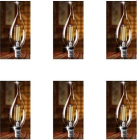 Resim Seldur Edison 6 Adet 4W LED Filament Kıvrık Buji Ampul Günışığı CT-4062G 