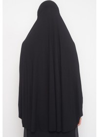 Resim Altobeh Kollu Sufle Çarşaf Üstü Peçeli Pratik Tesettür Hijab - Nikaplı Namaz Örtüsü Siyah 
