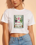 Resim In Vino Veritas Crop Tişört 