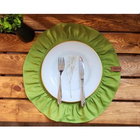 Resim Lizbon Keten Yuvarlak Fırfırlı 2 Li Vintage Amerikan Servis Yeşil 40x40 