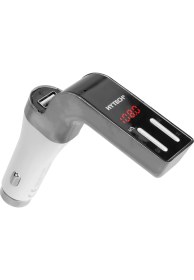 Resim Hytech HY-XCB75 5V 2.1A LED Ekran Usb+Tf Desteği Gri Bluetooth Fm Transmitter 