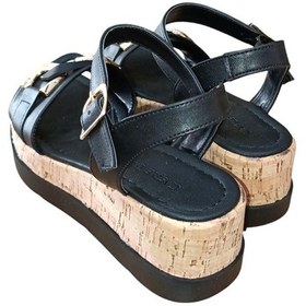 Resim Castle Black 35178 Kadın Tokalı Dolgu Taban Sandalet Siyah Siyah 