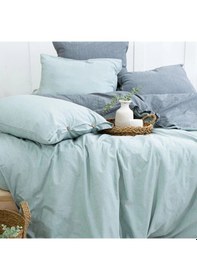 Resim Tek Kişilik %100 Pamuk Ranforce Nevresim Takımı 160x220 Cm Açık Mavi Lastiksiz Çarşaflı Açik Mavi 