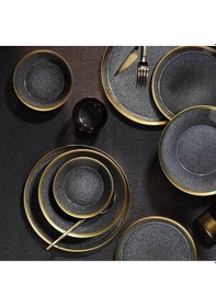 Resim Forza 24 Parça Altın Fileli Yemek Takımı Çok Renkli 