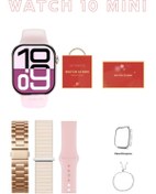 Resim İnogge Watch 10 Mini Akıllı Saat Sürprizlerle Dolu Özel Kutu Tasarımlı 3 Kordon ve Su Yolu Bileklik Hediye 