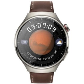 Resim Sunix Amoled Ekran Deri ve Metal Çift Kordonlu 46mm Akıllı Saat WT4 PRO Kahverengi 