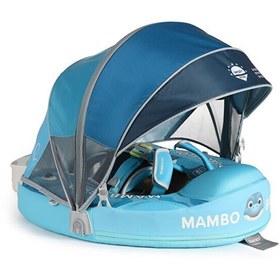 Resim Mambobaby Dino Hatch - Emniyetli Gölgelikli Ve Ayak Destekli Bebek Yüzme Simidi 