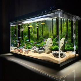 Resim 1 adet 3D Gerçekçi Sualtı Orman Akvaryum Arka Plan Sticker, Kendinden yapışkanlı ve çıkarılabilir PVC Malzeme, Akvaryum Arka Plan Duvar Dekorasyonu için Uygun 