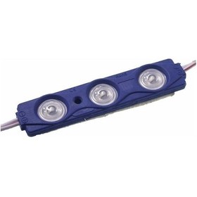 Resim 12 Volt 1.2 Watt 3’lü Mercekli 2835 Modül Led Mavi - 10 Adet 