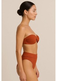 Resim Pierre Cardin 241231 Kadın Tarçın Dolgulu Straplez Yüksek Bel Bikini Takım Çok Renkli 