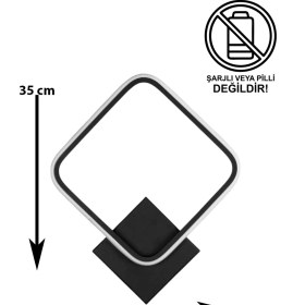 Resim Kira Aplik Siyah Renk Gün Işığı Ledli Banyo - Mutfak - Salon LED Duvar Aplik 