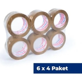 Resim Larskas 45 mm x 100 mt Kahve (Taba) Koli Bandı 24 Adet 