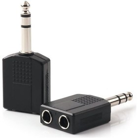 Resim 6.35mm (1/4 İnç) Erkek TRS - 2x6.35mm (1/4 İnç) Dişi Çoklayıcı 