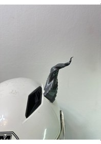 Resim Motor & Motosiklet Bükülmüş Gümüş Boynuz Kask Dış Aksesuarı Diğer 