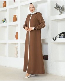 Resim Biyeli Ribana Detaylı Ferace - Kahve / F0128 Taba 