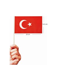 Resim Küçük Boy Çıtalı Bayrak Türk Bayraklı Çıtalı Bayrak - 20 Adet 
