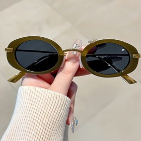 Resim Y2K Tarzı Retro Leopar Gradyan Gözlük - Oval Çerçeve ve Metal Çerçeveli, Günlük Kullanım ve Fotoğrafçılık İçin İdeal 
