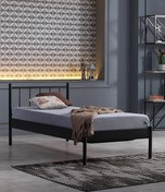 Resim Unimet Falez-s Tek Kişilik Ferforje Metal Karyola-siyah (AHŞAP LATALI) 