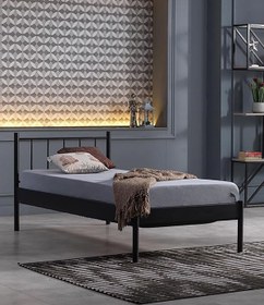 Resim Unimet Falez-s Tek Kişilik Ferforje Metal Karyola-siyah (AHŞAP LATALI) 