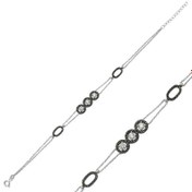 Resim Bracelet femme trois pierres en argent 