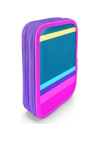 Resim Coral High İki Karlı Organizer Kalemlik - Yeşil Pembe Sarı Desenli, Kız Çocuk, Yeşil Pembe Sarı Desenli Yeşil - Sarı 