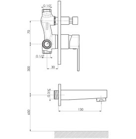 Resim Gpd Pedra Mab160 Ankastre Banyo Bataryası Krom 