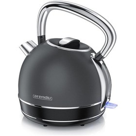 Resim Arendo Retro Su Isıtıcısı 1.7l, 2200w, Kireç Filtresi, Paslanmaz Çelik, Otomatik Kapanma Su Isıtıcılar Koyu Gri 