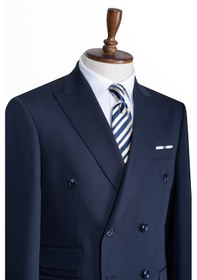 Resim İlayda Emir Luxury, İtalyan Kesim,slim Fit, Kruvaze, Erkek Takım Elbise Lacivert 