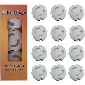 Resim Ketbox Priz Kapatıcı Koruyucu Çocuk Bebek Güvenlik Emniyet 12 Adet 