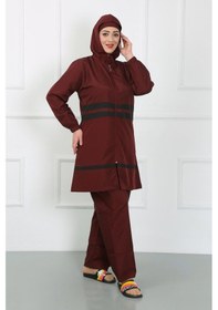 Resim Akbeniz Büyük Beden Tesettür Mayo Bordo 44020-bordo Bordo 