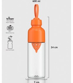 Resim Renga Felix 600 Ml Tritan Sıkacaklı Detoks Matara 911029 Turuncu Turuncu 
