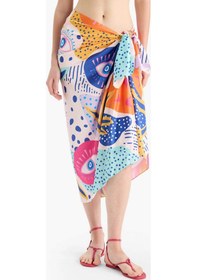 Resim Defacto Regular Fit Desenli Saten Plaj Eteği-fall İn Love B1443ax25hspn219 Pembe 