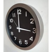 Resim Bahat Tedarik Otel Salon Ofis Duvar Saati Camlı Metal Çerçeve 36 Cm 