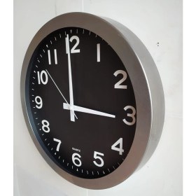 Resim Bahat Tedarik Otel Salon Ofis Duvar Saati Camlı Metal Çerçeve 36 Cm 