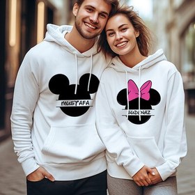 Resim Sevimli Farecikler Kapşonlu Sevgili Sweatshirt 