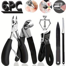Resim 4/6 adet Kalın Ayak Parmak Makası Seti, Yaşlılar için Ayak Parmak Makası, Geniş Çene Açıklığı Düz Parmak Kesici, Ağır Hizmet Tipi Batık Ayak Parmak Makası, Çapraz Parmak Kesici, Parmak Dosyası, Erkekler için Büyük Ayak Parmak Makası, Yaşlılar ve Kadınlar için Uygun 