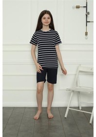 Resim Akbeniz Kız Çocuk Penye Şortlu Pijama Takım 20407 Lacivert 