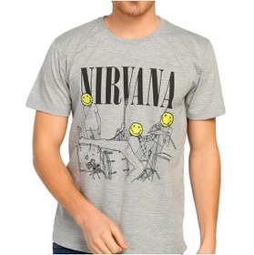 Resim Bant Giyim - Nirvana Kurt Cobain Gri Erkek T-shirt Tişört 