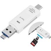 Resim Streak 3in 1 Bilgisayar Telefon Sd Kart Okuyucu Type-c Usb Micro Usb Otg - Beyaz 