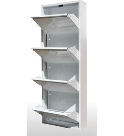 Resim Metal 4'Lü Ayakkabılık Beyaz 