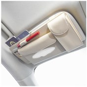 Resim Teltree Mobil Multifonksiyon Güneşlik Körüğü Kağıt Havlu Kutusu Gözlük Tutucu Organizer Bej 