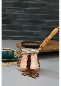 Resim Cooker 550 Ml Dövme Bakır El Yapımı Cezve Kahve Cezvesi Bk016 