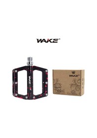 Resim Wake Alüminyum Rulmanlı Siyah / Kırmızı Kamuflaj Desenli Pedal 