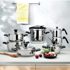 Resim Schafer Atlas Çelik Çeyiz Seti 14 Parça-siyah Inox 