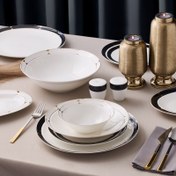 Resim Aryıldız Crystal Provence Black 56 Parça 12 Kişilik Yemek Takımı 