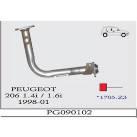Resim PEUGEOT 206 1.4-1.6i 1998-2001 Ön Boru Egzoz Susturucu 