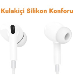 Resim Lucatech iPhone 15 / 15 Plus / 16 / 16 Plus Uyumlu Silikonlu Type-C Kulaklık 