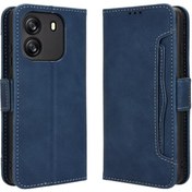 Resim Blackview Wave 6c Kılıfı Manyetik Kapama Ayarlanabilir Çıkarılabilir Kartlık Deri Cüzdan Kapak 